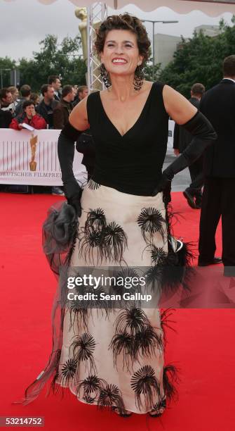 Actress Gabrielle Scharnitzky arrives at the Deutscher Filmpreis, German Film Awards, at the Philharmonic July 8, 2005 in Berlin, Germany.