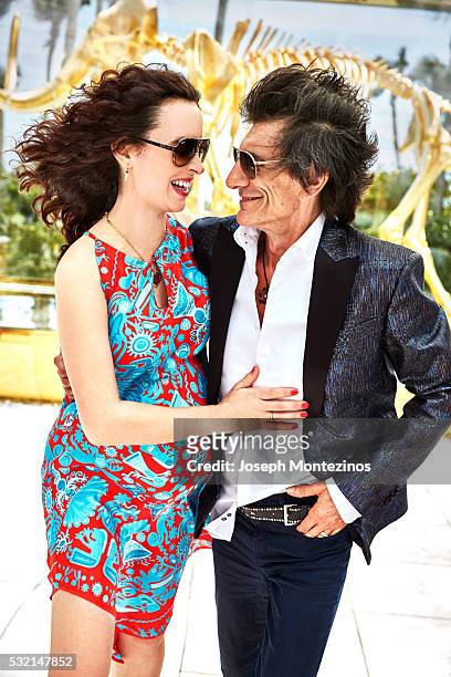 Ronnie Wood and Sally Wood are photographed for Hello! UK on March 28, 2016 in Miami, Florida.