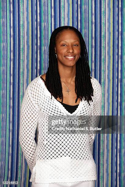 Chamique Holdsclaw of the Los Angeles Sparks poses for a fashion portrait during the 2005 WNBA All-Star Weekend on July 8, 2005 at Mohegan Sun Arena...