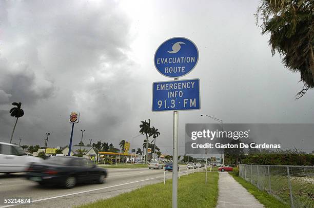 Florida Keys residents evacuate their home as Hurricane Dennis approaches July 8, 2005 in Florida City, Florida. People in the area are preparing for...