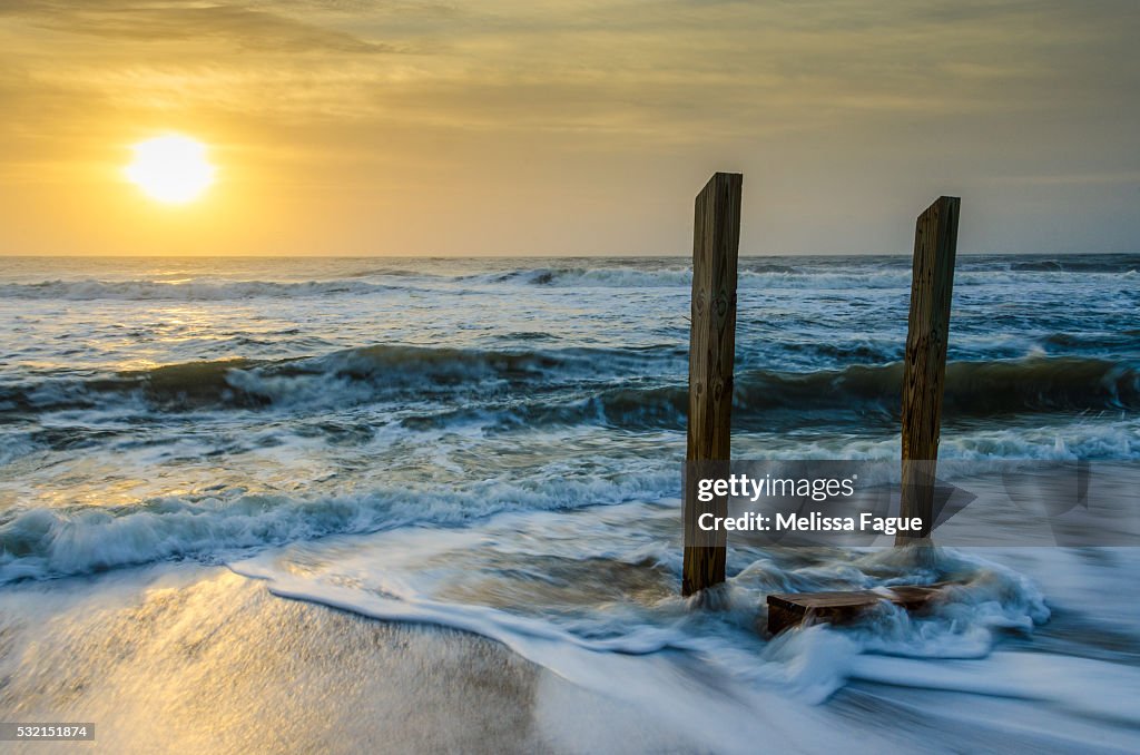 Coastal, Beach Sunrise Seascape Photograph Kissed by the Sea