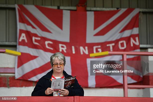 Accrington Stanley fan arives prior to kickoff during the Sky Bet League Two play off, Second Leg match between Accrington Stanley and AFC Wimbledon...