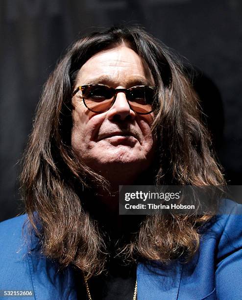 Ozzy Osbourne attends the Ozzy Osbourne and Corey Taylor special announcement press conference on May 12, 2016 in Hollywood, California.