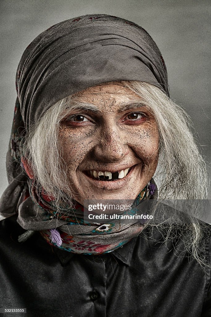 Stage Makeup Mask Transformation Process Young Woman In Snior Grandmother  High-Res Stock Photo - Getty Images