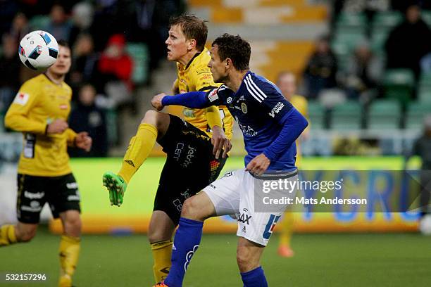 Lars Krogh Gerson of GIF Sundsvall and Joakim Nilsson of IF Elfsborg during the Allsvenskan match between GIF Sundsvall and IF Elfsborg at Norrporten...