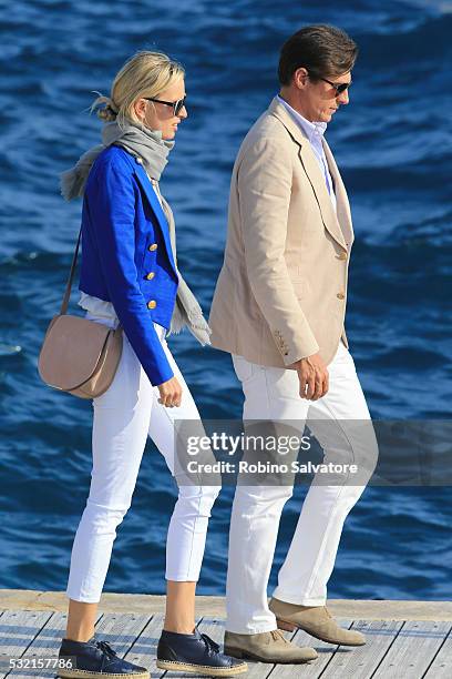 Karolina Kurkova and her husband Archie Drury seen during the annual 69th Cannes Film Festival at on May 18, 2016 in Cannes, France.