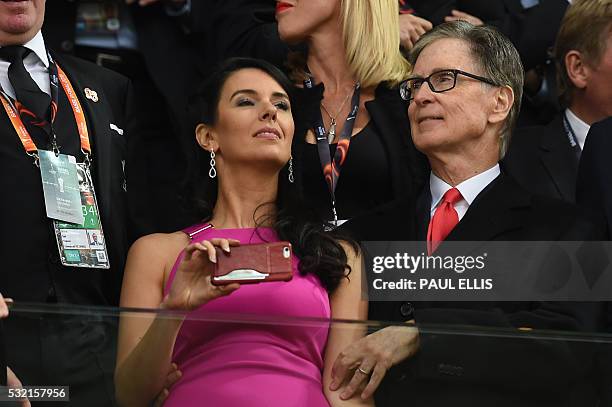 Liverpool owner US businessman John W Henry and his wife Linda Pizzuti Henry attend the UEFA Europa League final football match between Liverpool FC...