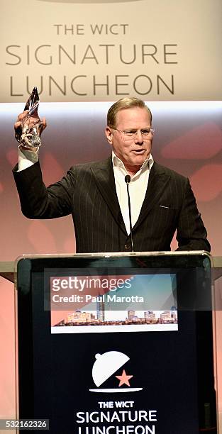 Discovery Communications President and CEO David Zaslav receives the PAR Best Companies for Women in Cable Award at the WICT Signature Luncheon at...