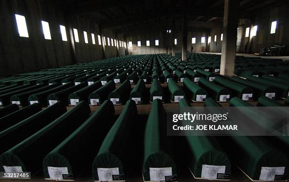 Caskets with remains of 610 Bosnian Musl Caskets with remains of 610 Bosnian Musl