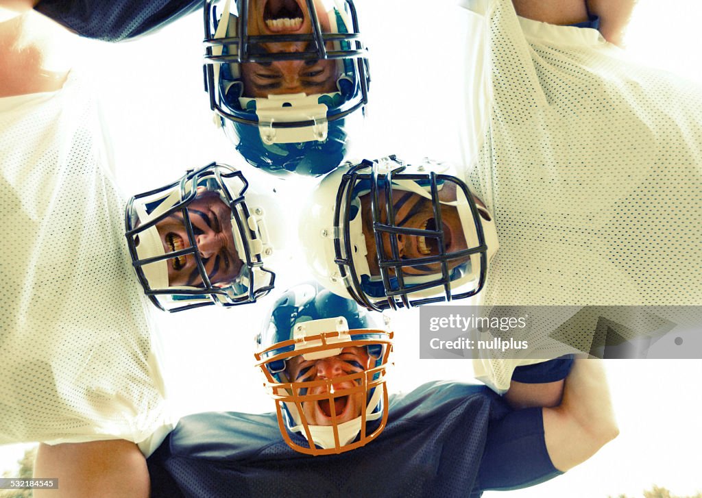 American football players posing