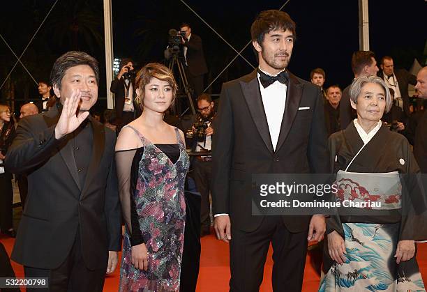 Director Kore-Eda Hirokazu, actress Maki Yoko, actor Abe Hiroshi and actress Kilin Kiki attend "The Strangers " Premiere during the 69th annual...
