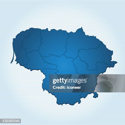 Lithuania map on striped background Lithuania map on striped background
