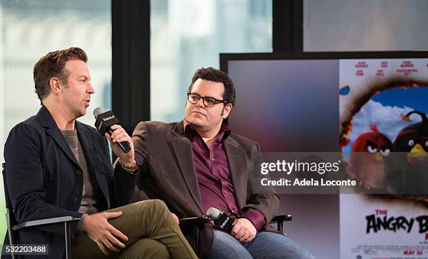 Jason Sudeikis and Danny McBride discuss "The Angry Birds Movie" At AOL Build at AOL on May 18, 2016 in New York City.