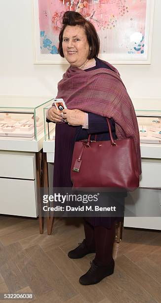Suzy Menkes attends the launch of the Stephen Webster Salon on Mount Street on May 18, 2016 in London, England.