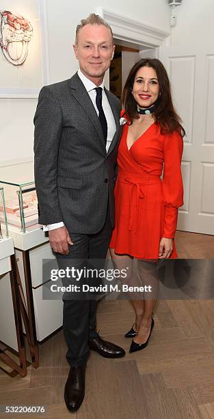 Gary Kemp and Lauren Barber attend the launch of the Stephen Webster Salon on Mount Street on May 18, 2016 in London, England.