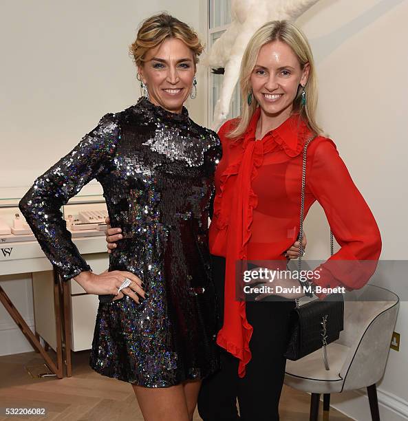 Anastasia Webster and Nadia Abela attends the launch of the Stephen Webster Salon on Mount Street on May 18, 2016 in London, England.