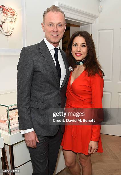 Gary Kemp and Lauren Barber attend the launch of the Stephen Webster Salon on Mount Street on May 18, 2016 in London, England.