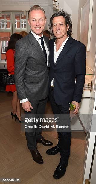 Gary Kemp and Stephen Webster attend the launch of the Stephen Webster Salon on Mount Street on May 18, 2016 in London, England.