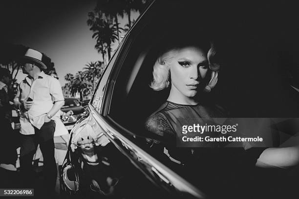 Miss Fame poses for a portrait outside the Martinez Hotel during the 69th annual Cannes Film Festival on May 15, 2016 in Cannes, France.
