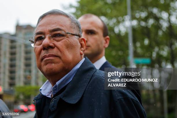 Former President of the Nicaraguan Football Federation Julio Rocha exits the Court of the Eastern District on May 18, 2016 in Brooklyn, New York. -...
