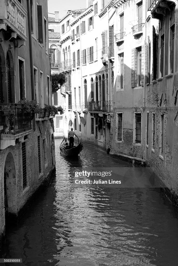 Gondola in Venice black and white