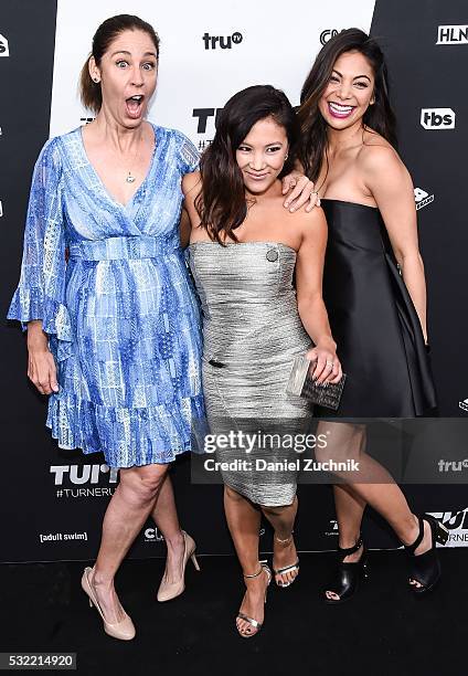 Brooke Dillman, Ally Maki and Ginger Gonzaga attend the 2016 Turner Upfront at Nick & Stef's Steakhouse on May 18, 2016 in New York, New York.