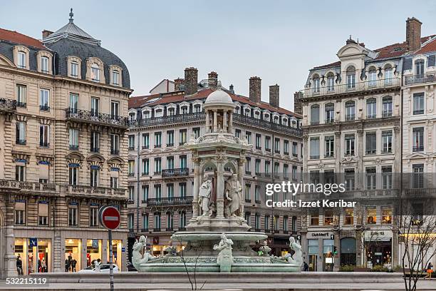 the place des jacobins, lyon ,france - lyon shopping stock pictures, royalty-free photos & images