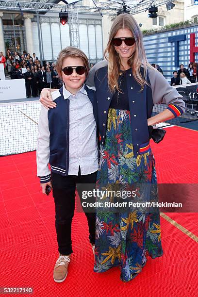 Malgosia Bela and her son Jozef Bela attend Tommy Hilfiger hosts Tommy X Nadal Party - Photocall on May 18, 2016 in Paris, .