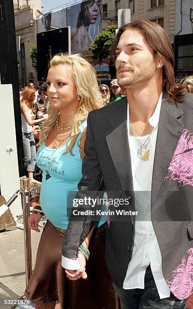 Singer Britney Spears and husband Kevin Federline arrive at the Warner Bros. Premiere of Charlie and the Chocolate Factory at the Grauman's Chinese...