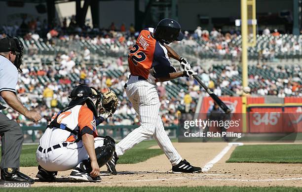 Chris Young of Team USA bats during the Major League Baseball All-Star Futures Game at Comerica Park on July 10, 2005 in Detroit, Michigan.