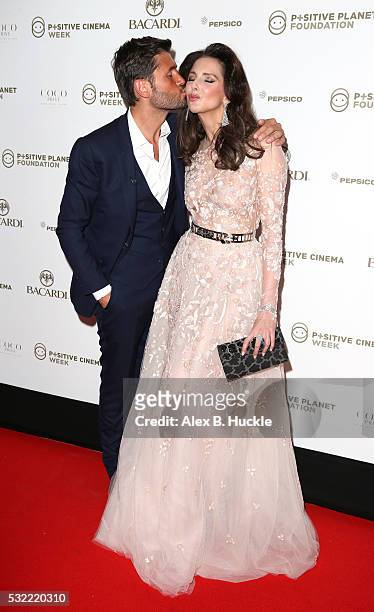 Christophe Beaugrand and Frederique Bel attend the Planet Finance Foundation Gala Dinner during the 69th annual Cannes Film Festival at Hotel...