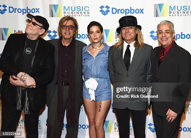 Singer/Songwriter Halsey joins Cheap Trick's Rick Nielsen, Tom Petersson, Robin Zander and Music Biz President James Donio during Music Biz 2016 -...