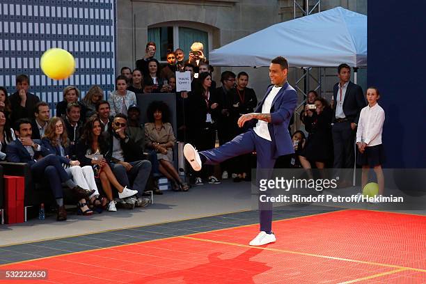 Football player Gregory van der Wiel competes during Tommy Hilfiger hosts Tommy X Nadal Party - Tennis Soccer Match on May 18, 2016 in Paris, .