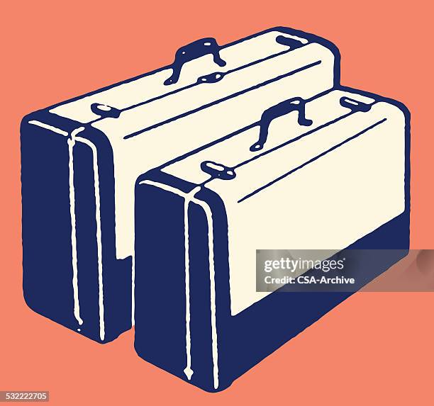 two suitcases - suitcase stock illustrations