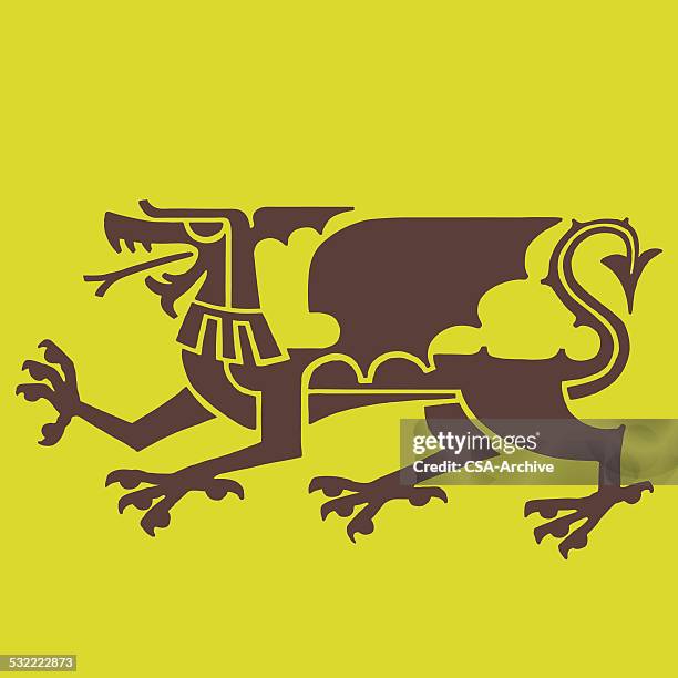 dragon - cave painting vector stock illustrations