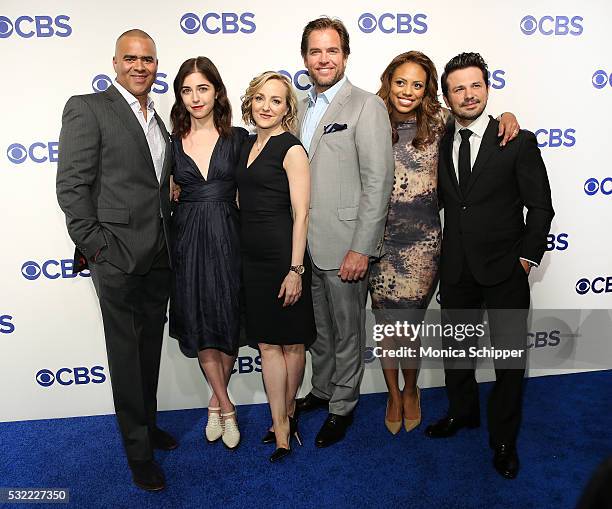 Actors Christopher Jackson, Annabelle Attanasio, Geneva Carr, Michael Weatherly, Jaime Lee Kirchner and Freddy Rodriguez of CBS television series...