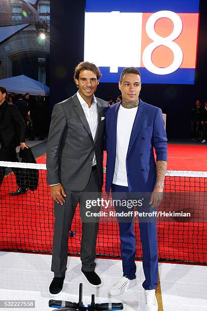 Tennis player Rafael Nadal and Football player Gregory van der Wiel attend Tommy Hilfiger hosts Tommy X Nadal Party - Tennis Soccer match on May 18,...