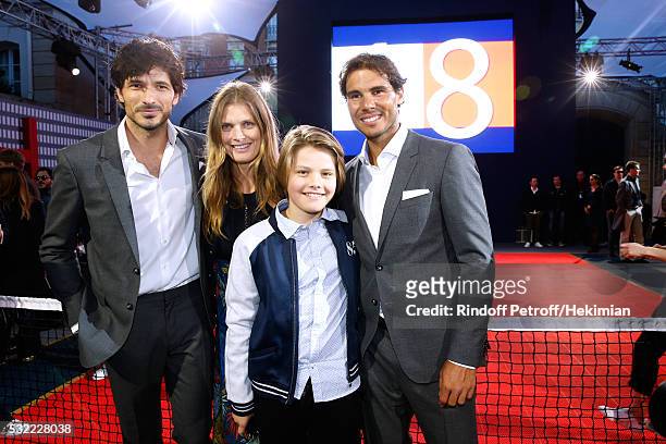 Model Andres Velencoso Segura, Malgosia Bela, her son Jozef Bela and Tennis player Rafael Nadal attend Tommy Hilfiger hosts Tommy X Nadal Party -...