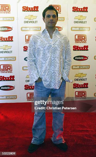 Athlete Brian Roberts arrives at the Stuff Magazine Party at the Detroit Science Center on July 10, 2005 in Detroit, Michigan.