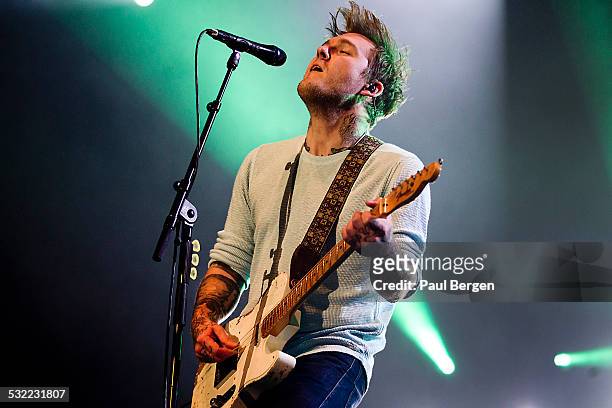 Lead singer and guitarist Brian Fallon of The Gaslight Anthem perform on stage at HMH, Amsterdam, Netherlands, 15 November 2015.