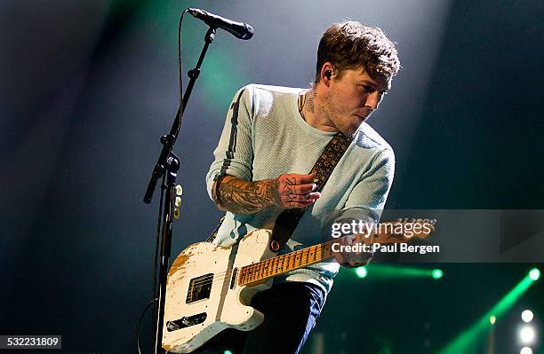 Lead singer and guitarist Brian Fallon of The Gaslight Anthem perform on stage at HMH, Amsterdam, Netherlands, 15 November 2015.