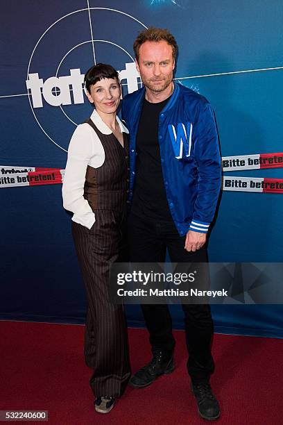 Meret Becker and Mark Waschke during the 'Tatort: Wir - Ihr - Sie' Premiere at Filmkunst 66 on May 18, 2016 in Berlin, Germany.