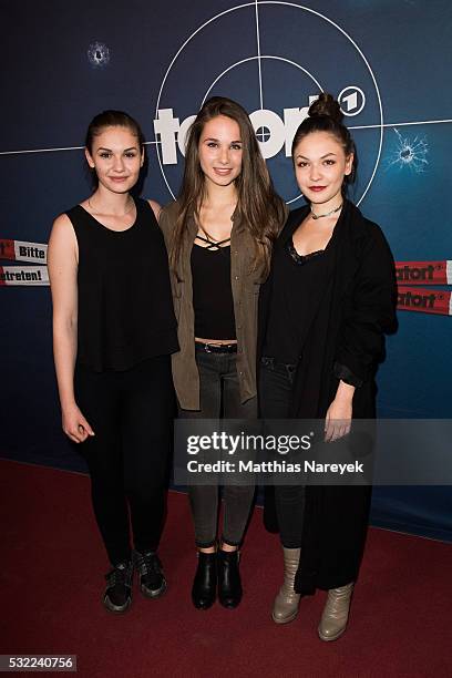 Valeria Eisenbart, Cosima Henman and Emma Drogunova during the 'Tatort: Wir - Ihr - Sie' Premiere at Filmkunst 66 on May 18, 2016 in Berlin, Germany.