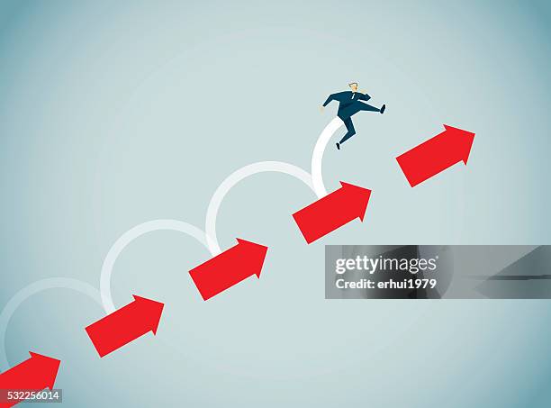 arrow sign - high jump stock illustrations