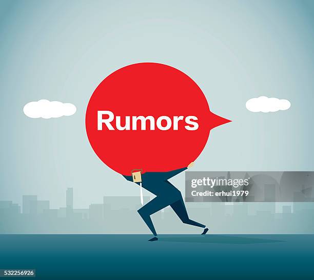 rumors - man in suit leaning over stock illustrations