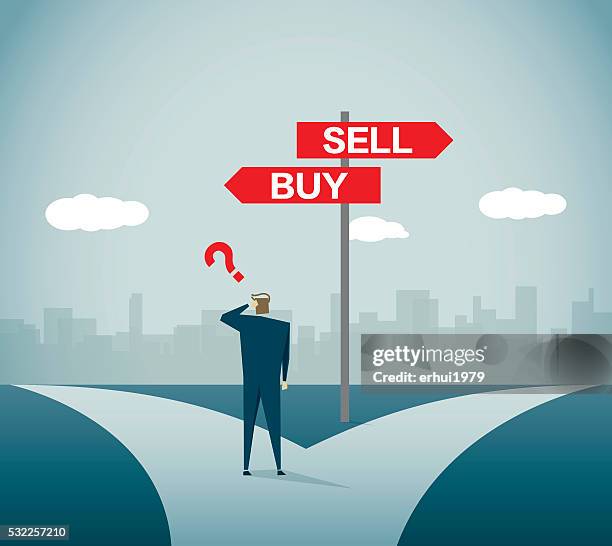 stock market - crossroad stock illustrations