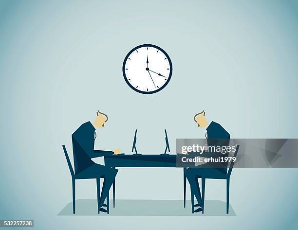 working - too much technology stock illustrations