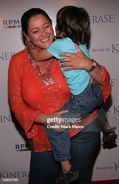 Actress Camryn Manheim and son Milo arrive at the EB Medical Research Foundation fundraiser hosted by Courteney Cox Arquette sponsored by Kinerase at...