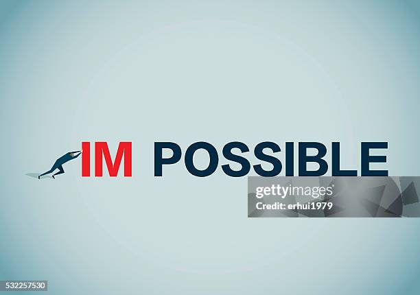 impossible - possible stock illustrations