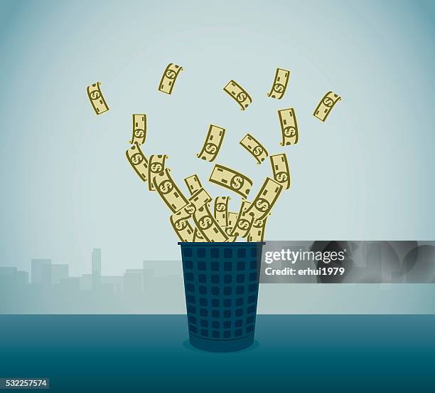 dollar - waste wealth stock illustrations